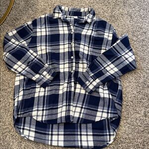 Blue and White Old Navy Flannel